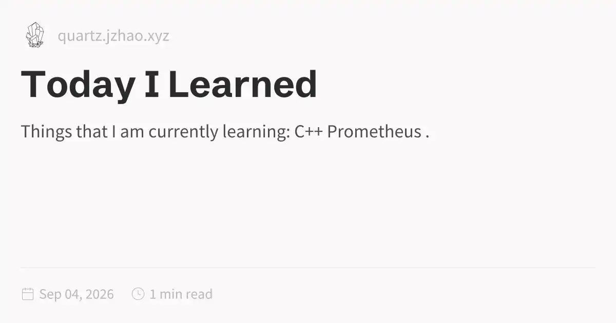 Today I Learned